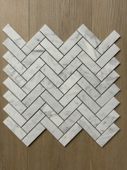 Marmo Bianco Chevron