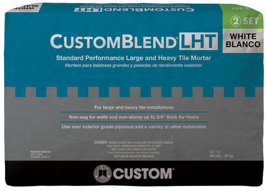 Custom Building Products Large & Heavy Tile Mortar Customblend LHT White 44 lb